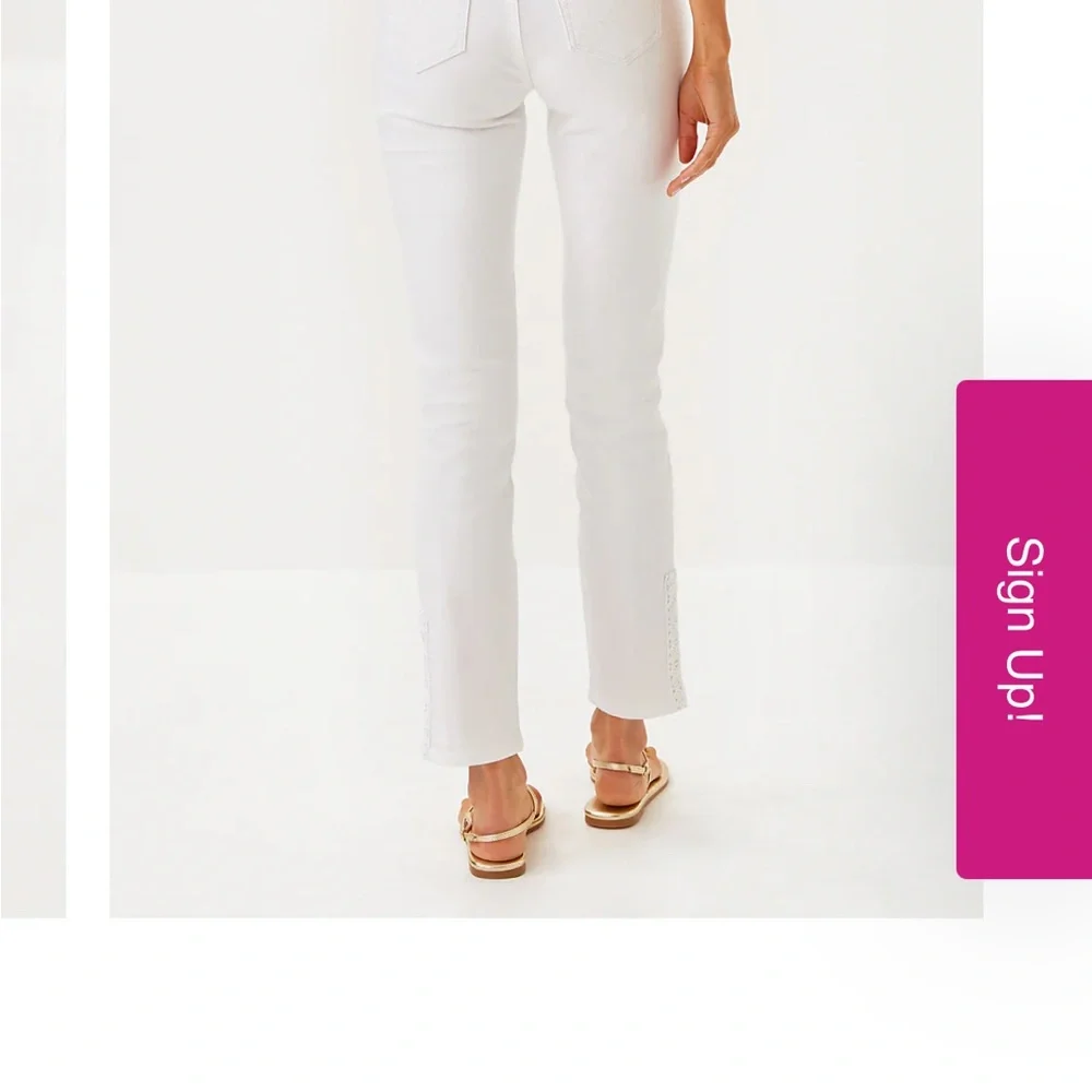 Lilly Pulitzer White Cropped Jeans - Picture 2 of 6